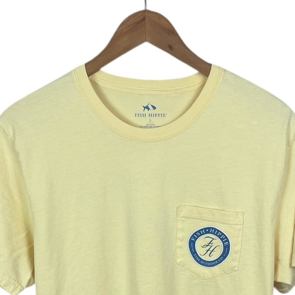 TS1063 Men’s Fish Hippie Preppy Beach Brand Pocket Logo T Shirt L - Picture 3 of 5